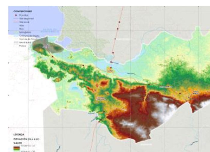 Modelo de elevación del territorio