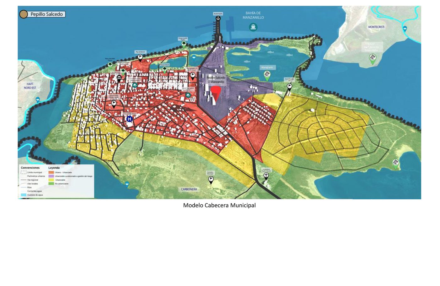 Modelo de la cabecera municipal de Pepillo Salcedo