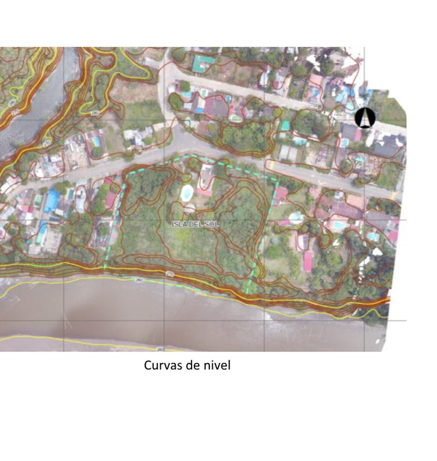Curvas de nivel del predio Isla del Sol